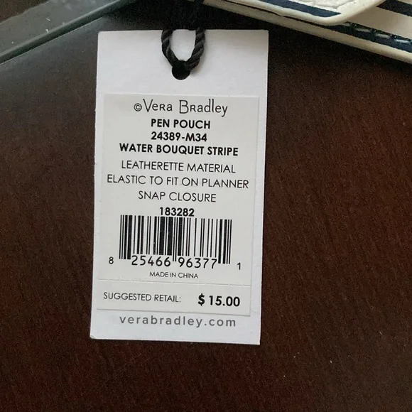 NWT Vera Bradley Pen Pouch- Pattern: Water Bouquet Stripe - Picture 2 of 7